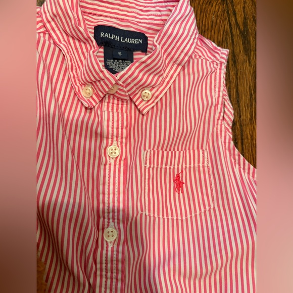 Ralph Lauren Kids Dress in Pink and White Stripes - Picture 3 of 4